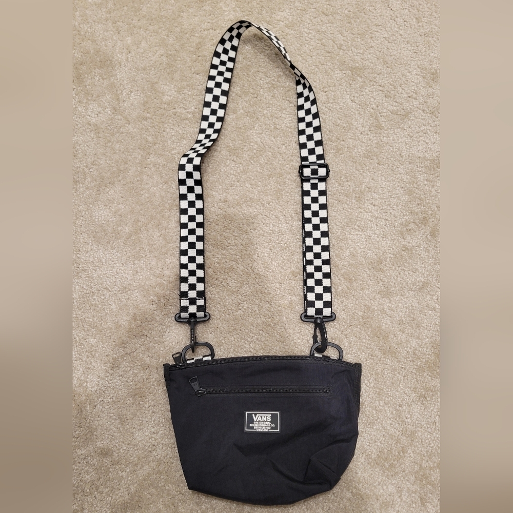 Vans Black Belt Bag with Checkered Strap